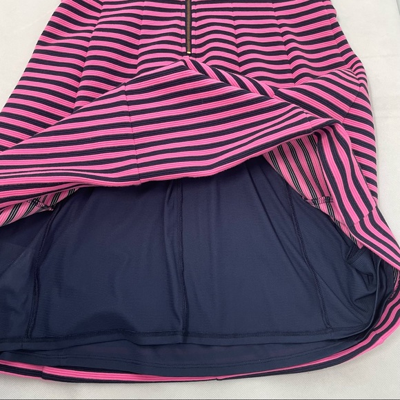 Lilly Pulitzer Brielle Hotty Pink Ottoman Stripe Stretch Fit Flare Dress Size M - Picture 8 of 10